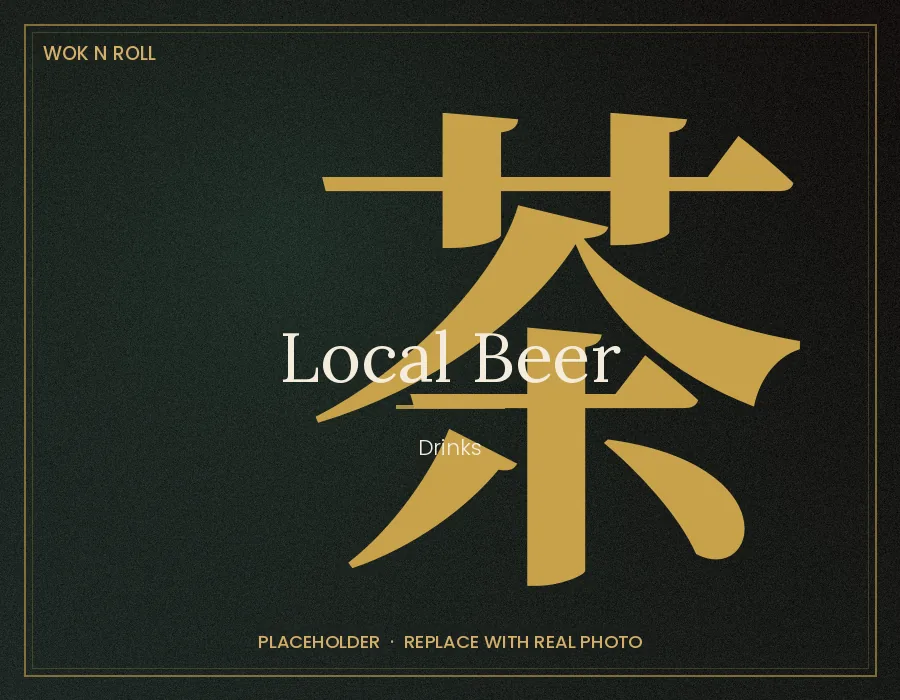 Cold local beer at Wok N Roll